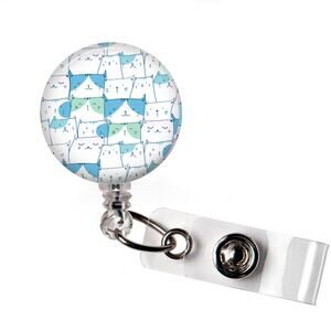Cats And Lots Of Cats Badge Reel Cat Lover Retractable ID Holder